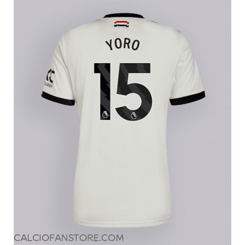 Maglia Calcio Manchester United Leny Yoro #15 Terza Divisa 2024-25 Manica Corta